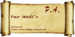 Paur Abbás névjegykártya